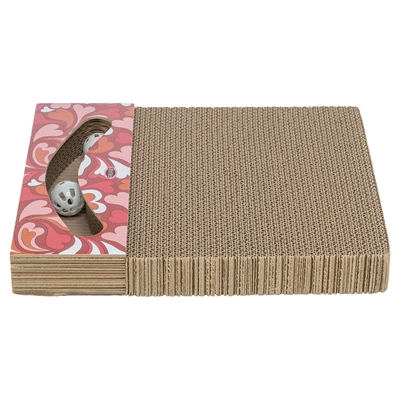 TRIXIE KRABPLANK VALENTIJN MET BALLEN RECHTHOEKIG KARTON ROOD