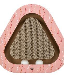 TRIXIE KRABPLANK VALENTIJN MET BALLEN DRIEHOEKIG KARTON ZALM