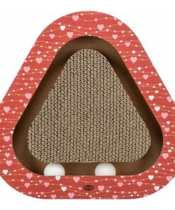 TRIXIE KRABPLANK VALENTIJN MET BALLEN DRIEHOEKIG KARTON ROOD